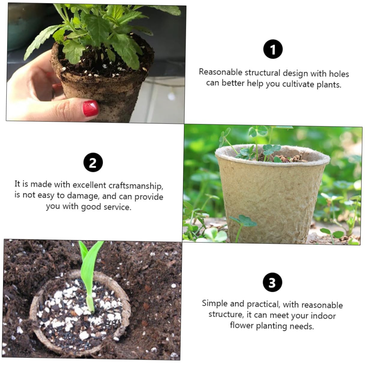 Happyyami 100pezzi Tazza Per Coltivazione Degradabile e Sicura Per Vivaio Adatta Per Piante e Trapianto Resistente e Pratico