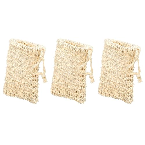 Bolsa exfoliante de jabón para refrescar la piel, accesorios de ducha para el cuerpo, bolsa de esponja natural para color crema