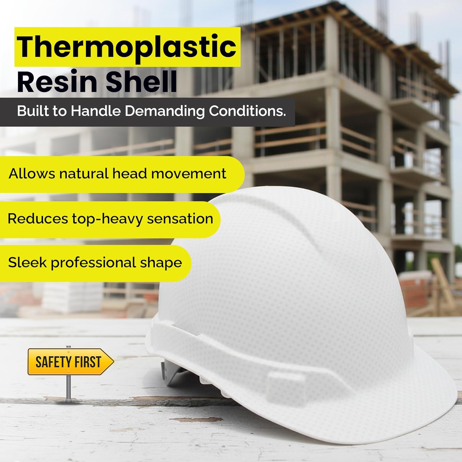 Hardhat Cap Style Ridgeline Patterned Hard Hat with 6 Point Ratchet Suspension and Hard Hat Tote - White Graphite
