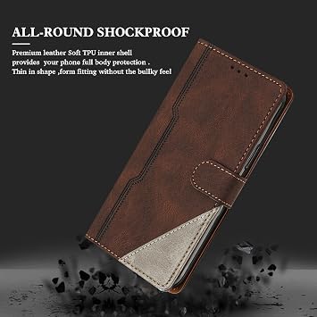 Case for OPPO Realme GT Master Edition, Flip Premium PU Leather Cover with [Kickstand][Card Holder][Shockproof TPU] Compatible with Realme GT Master Edition - Brown