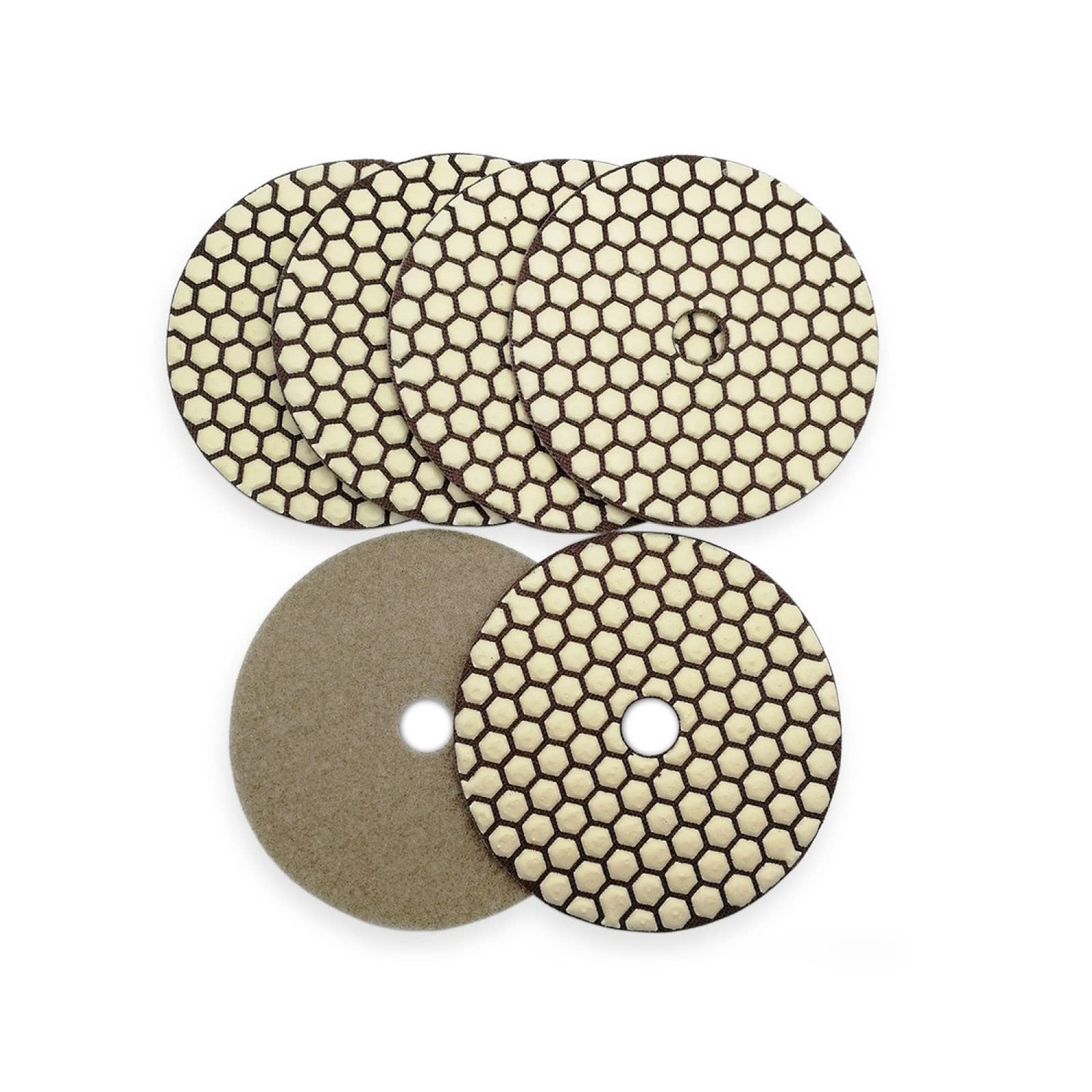 Almohadillas pulidoras de diamante, 6 piezas de 125 mm n.º 3000 B, almohadillas for pulido en seco, diámetro de 5 pulgadas, disco de pulido flexible de diamante con unión de resina