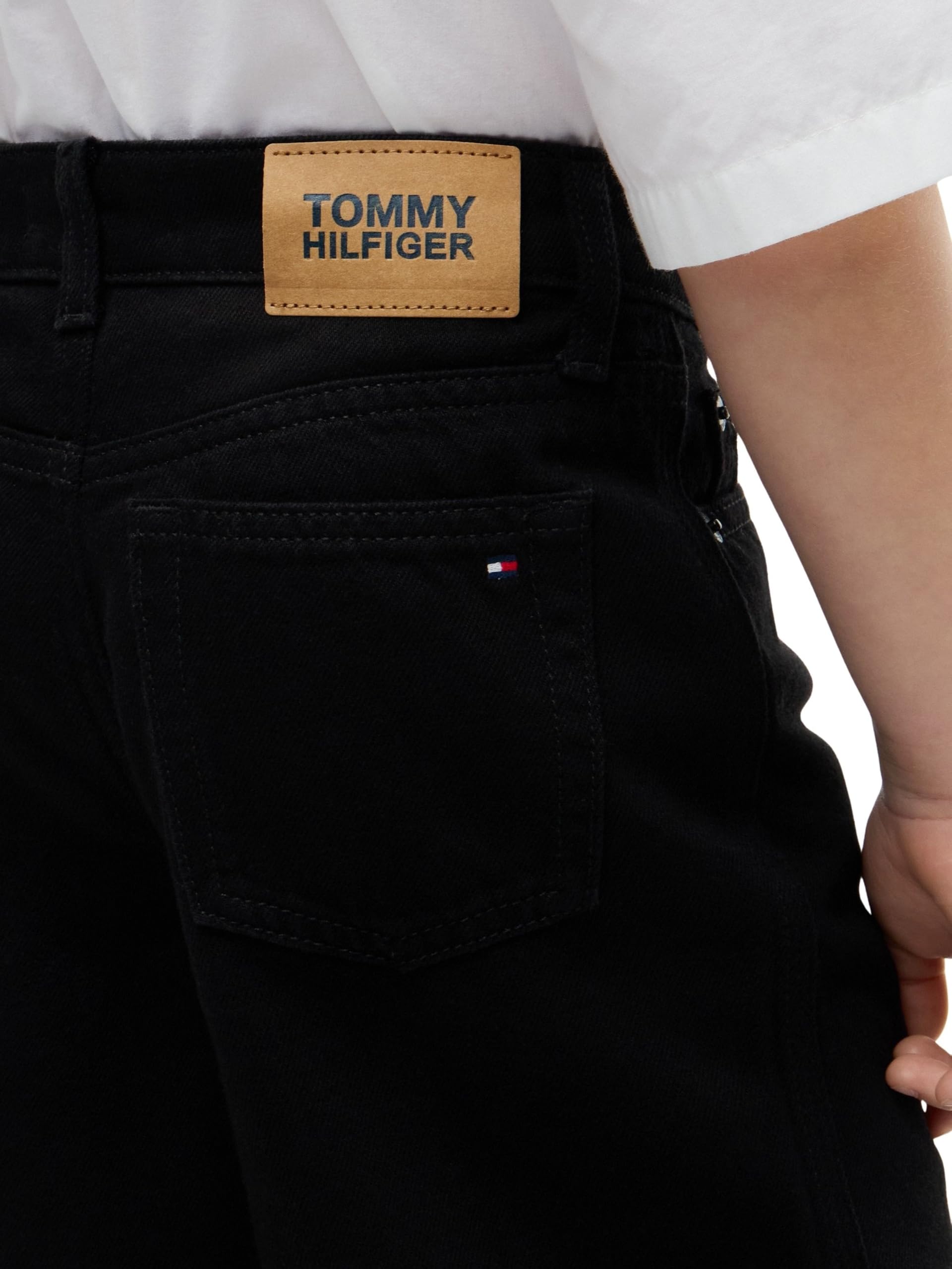 Tommy Hilfiger Girls Mabel Black Jeans KG0KG09622 Loose, Denim, 12 Month