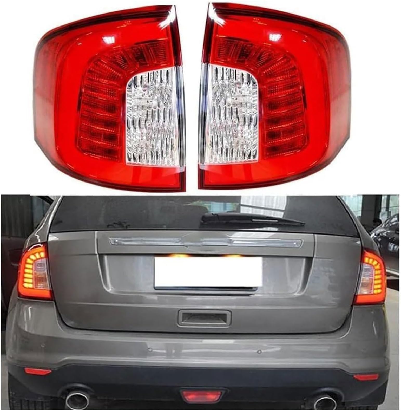 Car Tail Light for Ford Edge 2009 2010 2011 2012, Rear Tail Lights Brake Lamp Turning for Signal Lamp Tail Light Assembly Replacement Accessories