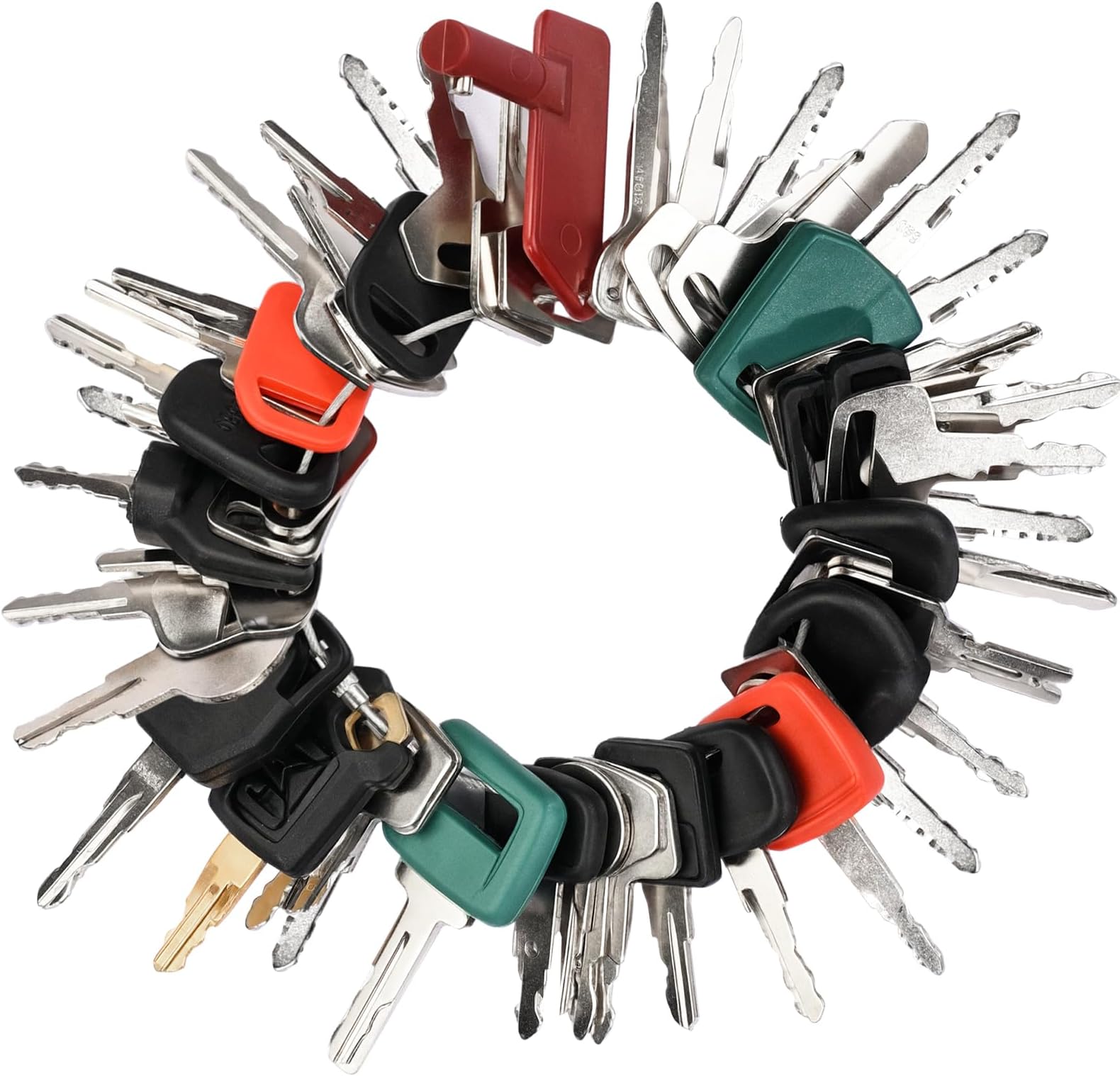 42 Heavy Equipment Keys Master Set, Machine Ignition Key for Cat Caterpillar John Deere Komatsu Volvo Bobcat Kubota JCB Case Hyster Yanmar Daewoo Takeuchi New Holland Construction Equipment