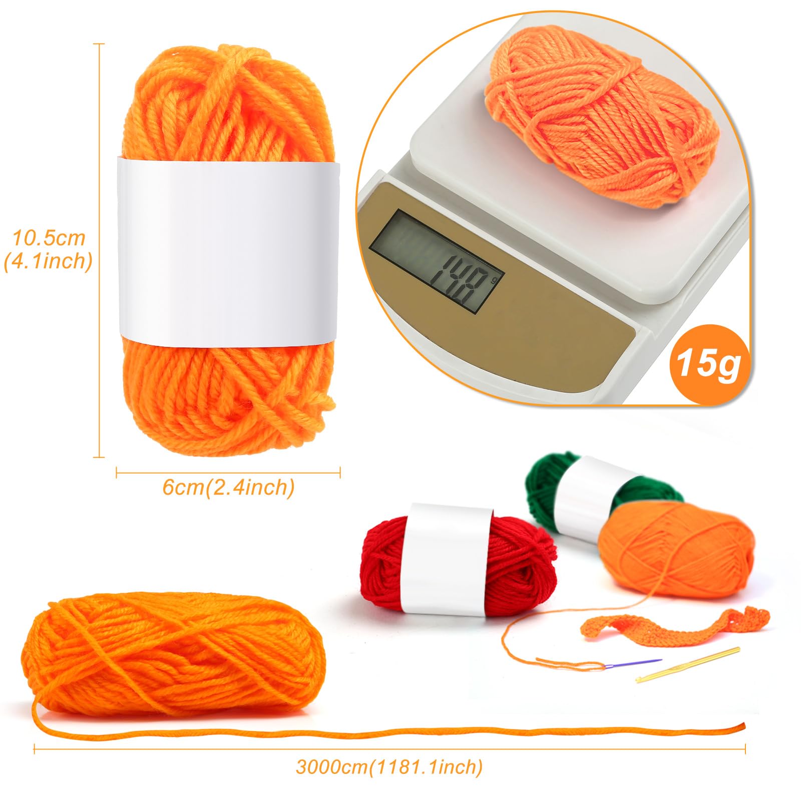 12 Pack Crochet Yarns Knitting Yarn Acrylic Wool Crochet Yarn Soft Yarn Skeins Assorted Starter for Crocheting and Knitting Craft Project 15g - Image 2
