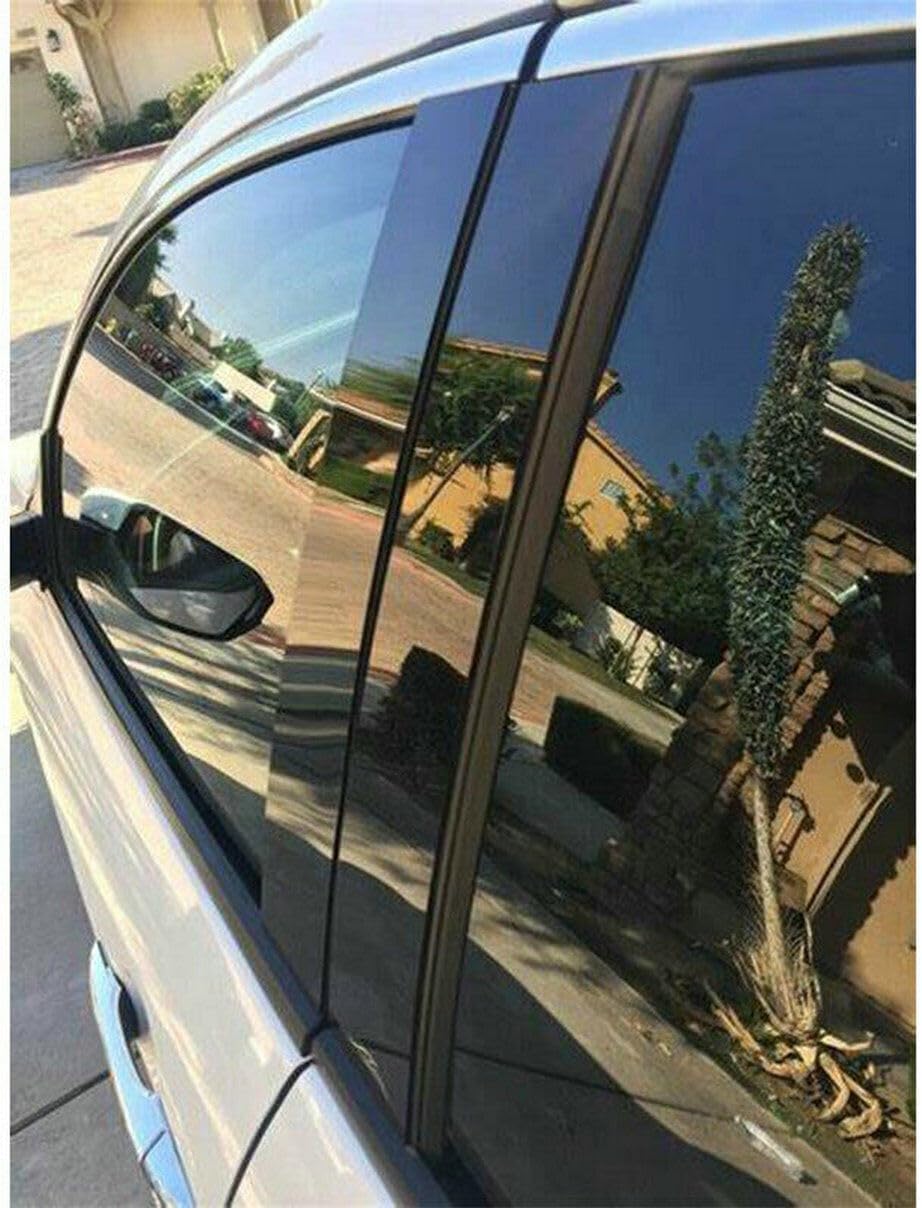 8Pcs/Set Car Side B Pillar Molding Trim Cover Trim Post Door Trim Decal Fit for Ford Flex 2009-2019 Gloss Black
