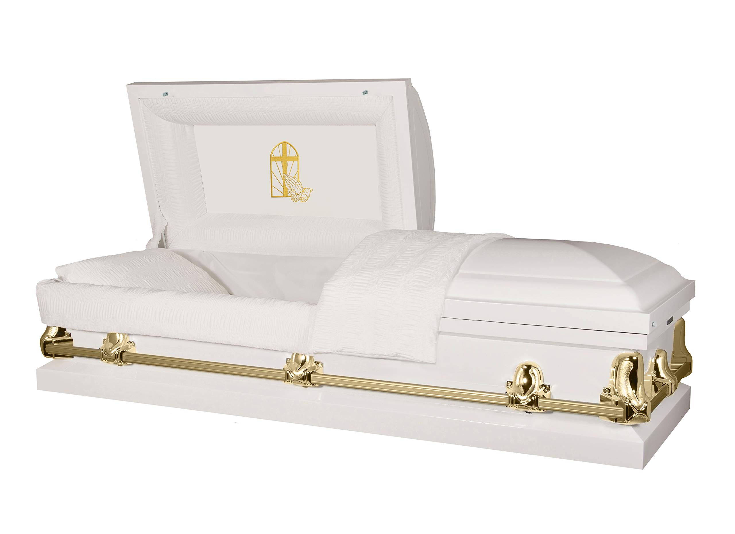 Buy Titan Casket Orion Panel Collection (White & Gold, Praying Hands