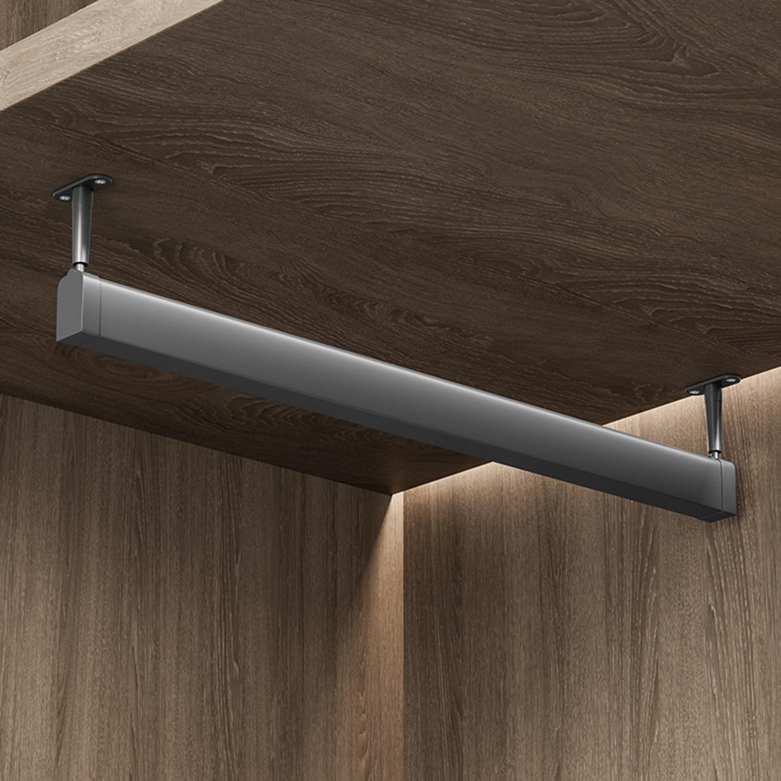 Closet Hanging Rods for Clothing, 5-50 Inch Long Wardrobe Hanger Holder with Top Mounting Bracket, Commercial Home Aluminum Alloy Clothes Pole, Can Be Cut ?(15.7in)