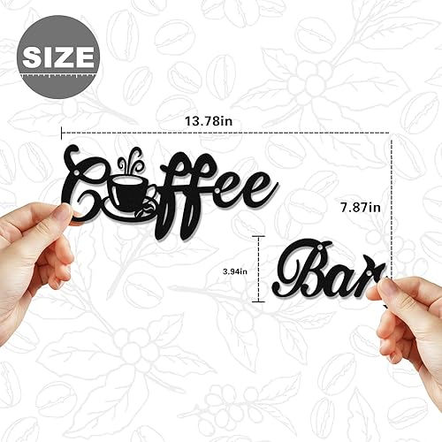 Miniatura 5 de WEKEY Metal Wall Art,Coffee Bar Wall Decor,Black Wire Art Wall Decor, Coffee Bar black Metal Wall Decorations for Home,Kitchen,Office, Black Wire
