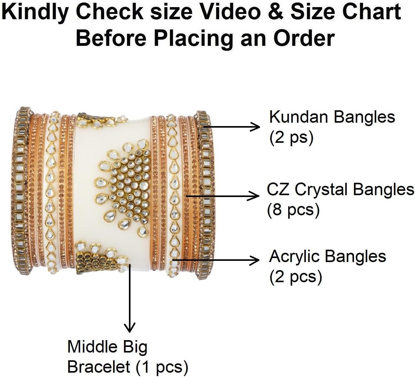 Efulgenz Indian Bangle Set for Wedding Rhinestone Crystal Kundan Bridal Bracelet Acrylic Bangles Punjabi Chuda for Women Chura Bangles Heavy Bridal Dulhan Bangles Fashion Jewelry