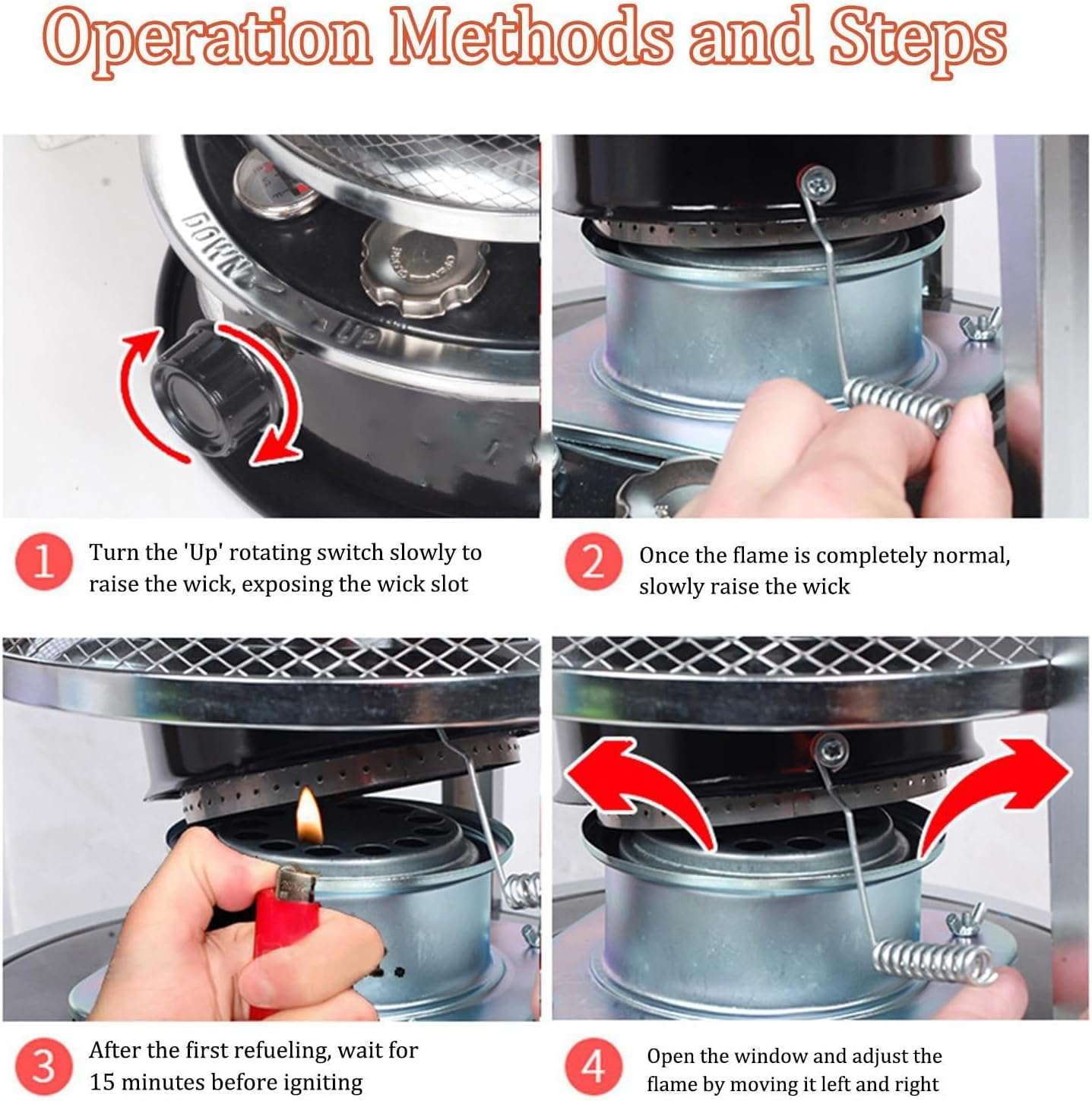 Portable Heater for Indoor and Outdoor Use, Height Adjustable for Heating and Cooking, Ideal for Camping and Fishing