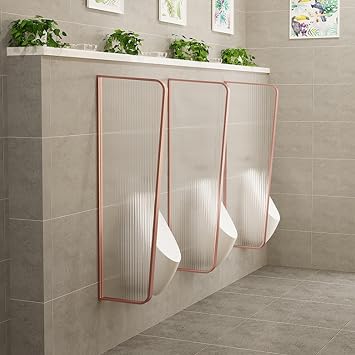 Wall-mounted urinal partition with stainless steel frame bathroom partition tempered glass panel men urinal privacy screen toilet partition urinal baffle partitions Suitable for hotels and restaurants