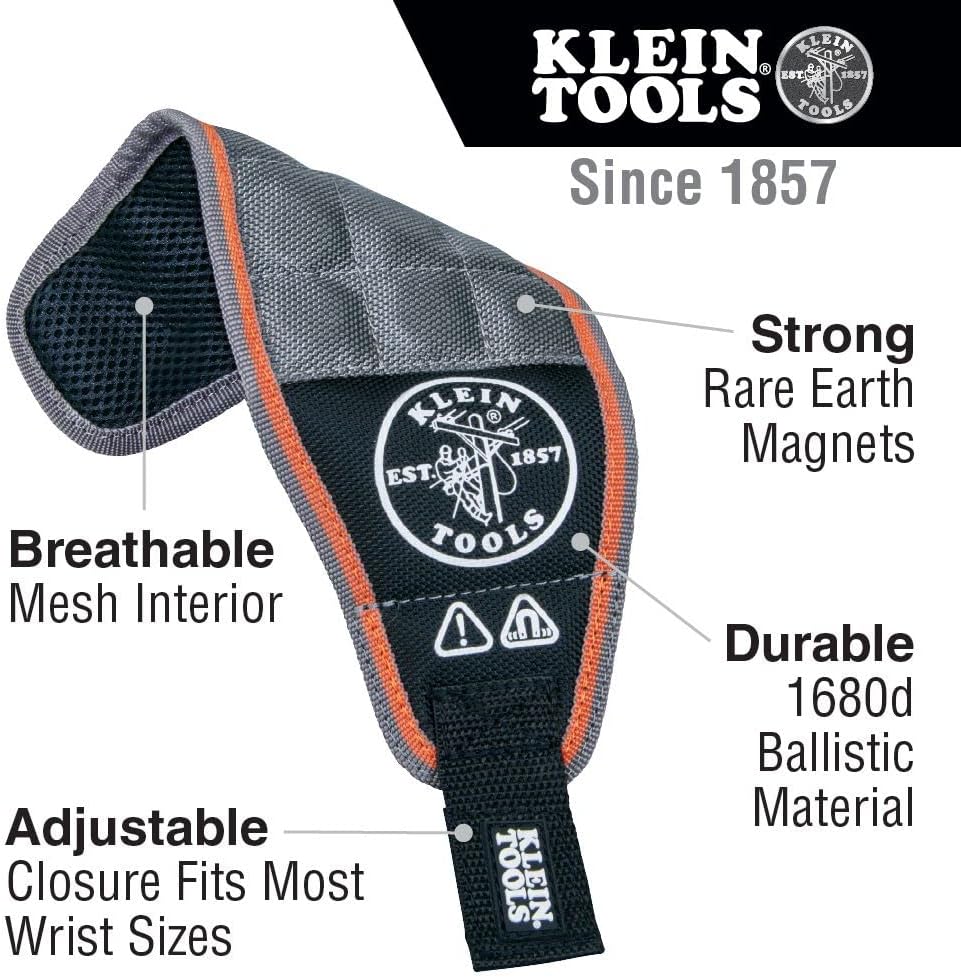 Klein ToolsKlein Tools 55895 Magnetic Wristband & MAG2 Demagnetizer/Magnetizer for Screwdriver Bits and Tips, Makes Tools Magnetic with Powerful Rare-Earth MagnetKlein Tools