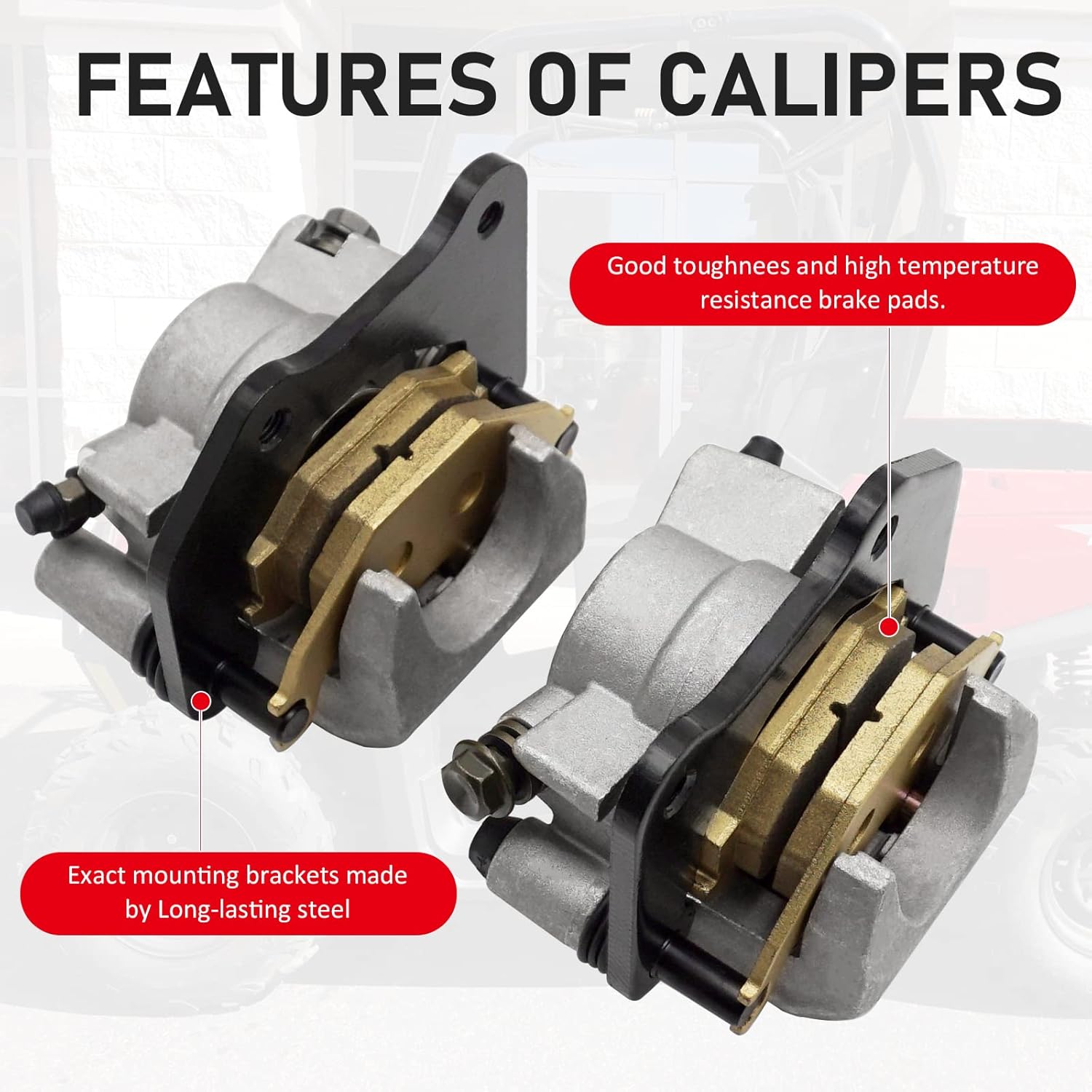 M MATI Front Brake Caliper for Arctic Cat Textron 250 300 DVX Alterra 2006-2022 Prowler 500 2017-2022 3306-193 3306-192 3303-921 3304-313