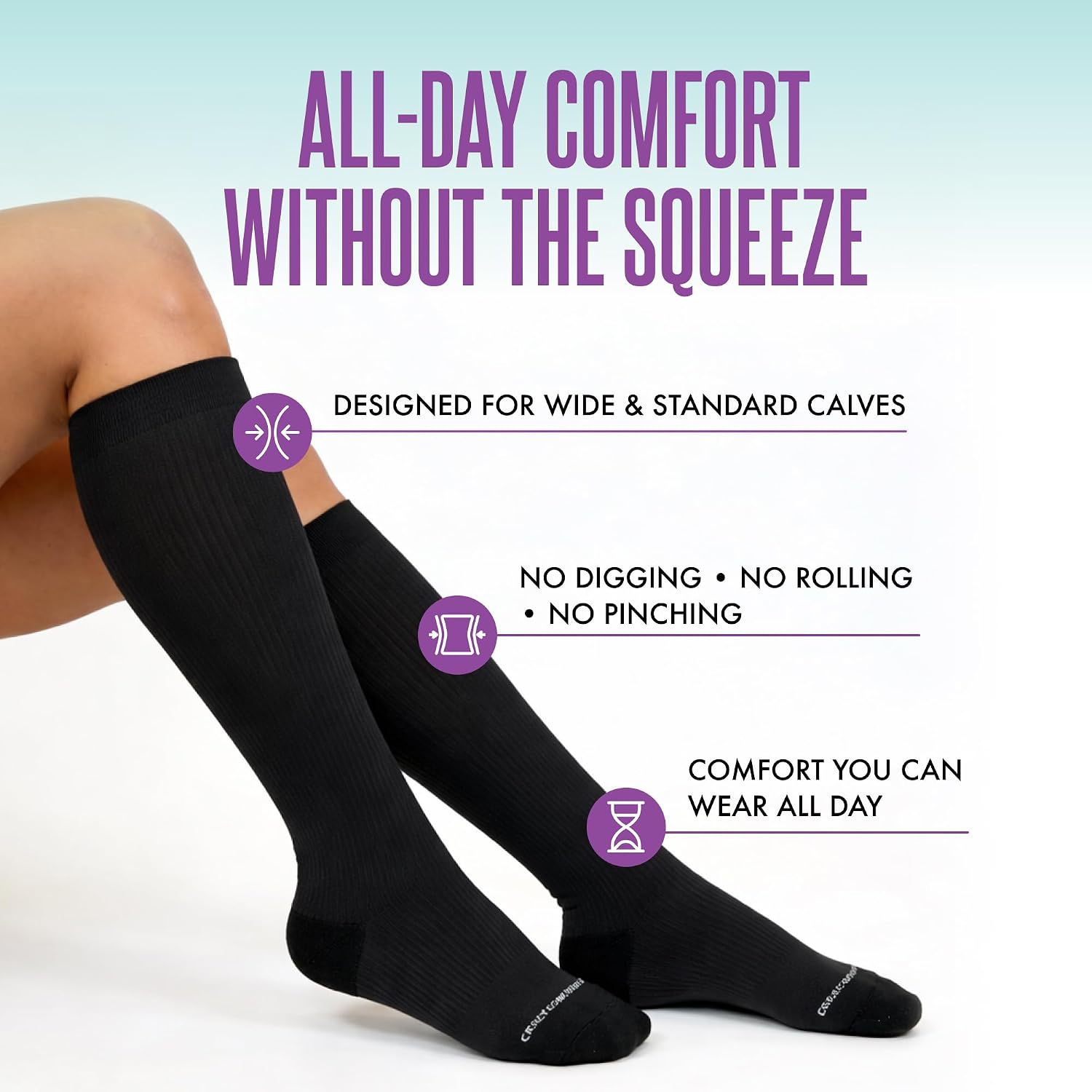 Crazy Compression Socks, Comfortable Support Socks for Recovery, Travel, Hiking, and Long-Hour Comfort, Classic Colors