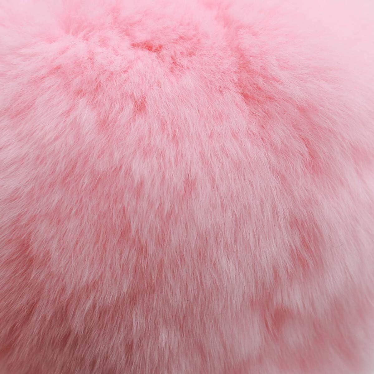 Surell Real Rex Rabbit Fur Peach Fruit Keychain (Pink, Green) - Pom Pom Keychain for Women, Girls - Image 5