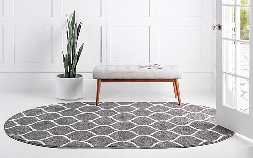 Miniatura 317 de Rugs.com Lattice Frieze Collection Alfombra – 4 x 6 pies, alfombra mediana negra perfecta para salas de estar, comedores grandes, planos abiertos