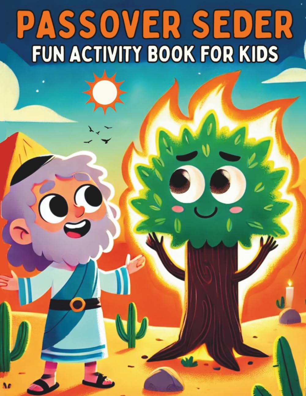 Passover Seder Fun Activity Book for Kids: Happy Pesach Story Haggadah Coloring and Afikomen for Jewish Children (Passover Adventures Coloring and Activity Books)
