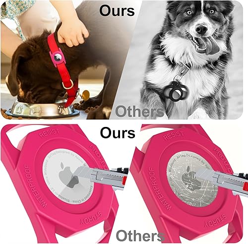 Miniatura 6 de Funda impermeable para Airtag para collar de perro, 1 unidad Soporte para collar de perro Airtag, TPU y silicona cubierta de cuerpo completo