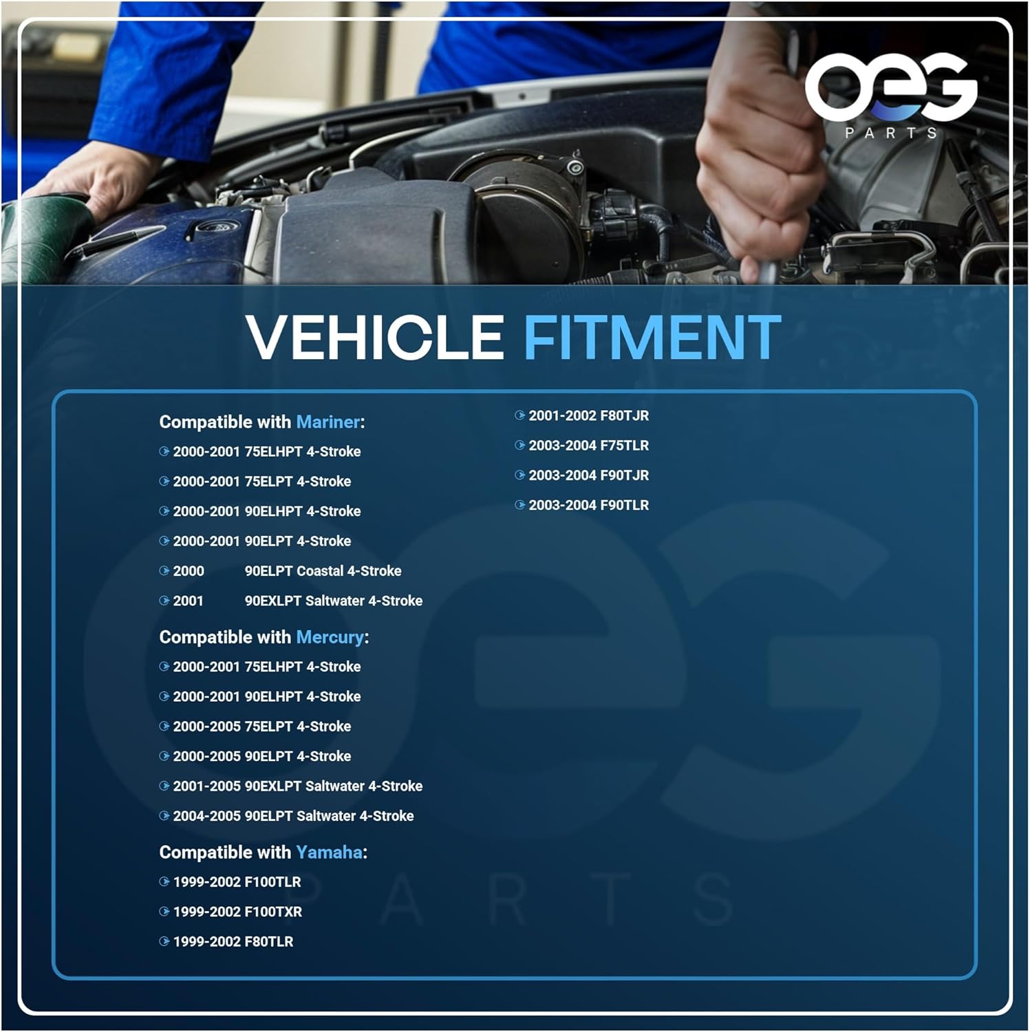 OEG Parts New Starter Compatible with Mariner Mercury 75-90HP 50804312T1, 67F8180000, S114828B, 67F8180000-0, 67F8180001, 67F-81800-01-00, 67F-81800-02, 67F-81800-02-00, SHI0128, 41044071