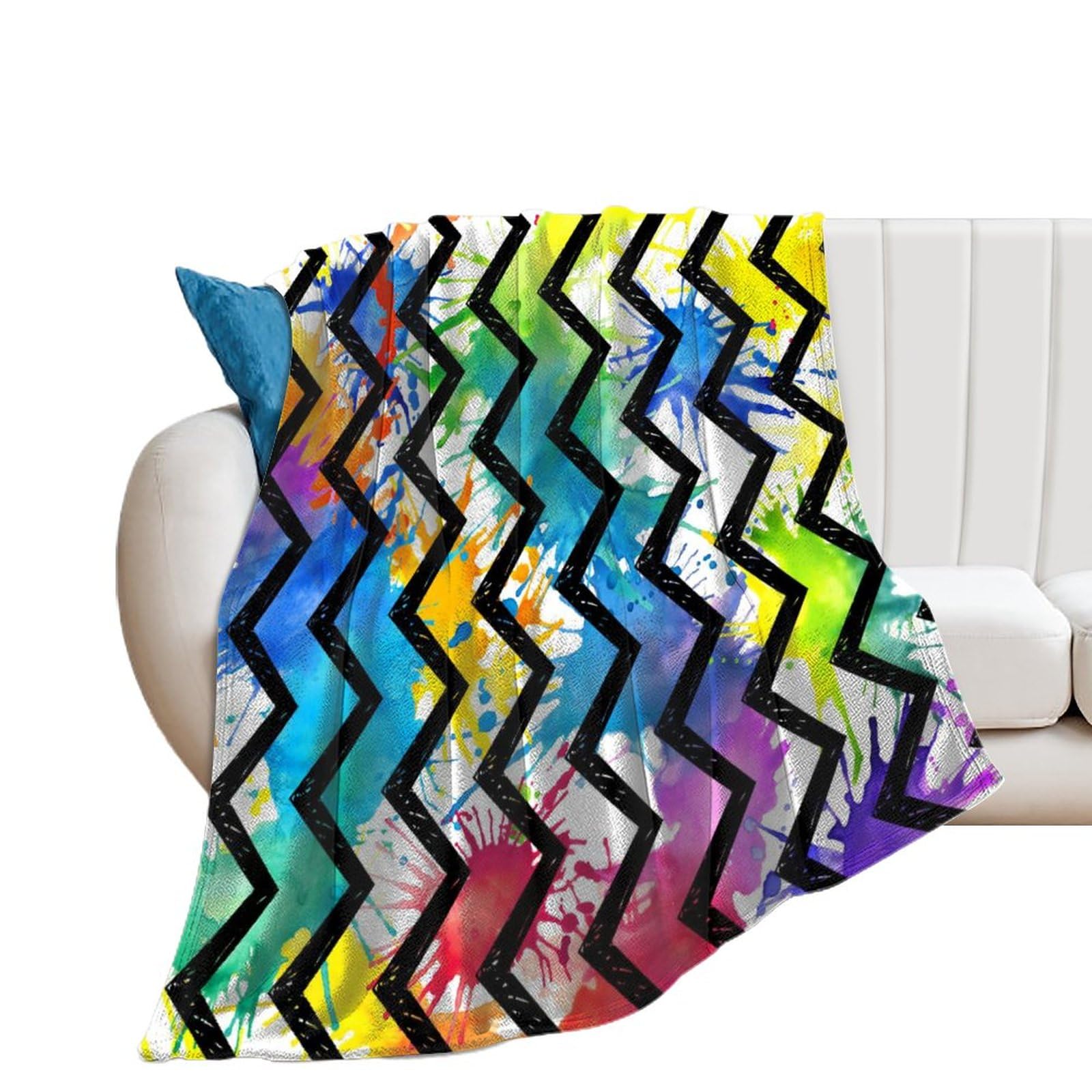 Couverture Polaire Rayures Plaid Canapé Flanelle Doux Jeté 150x200cm