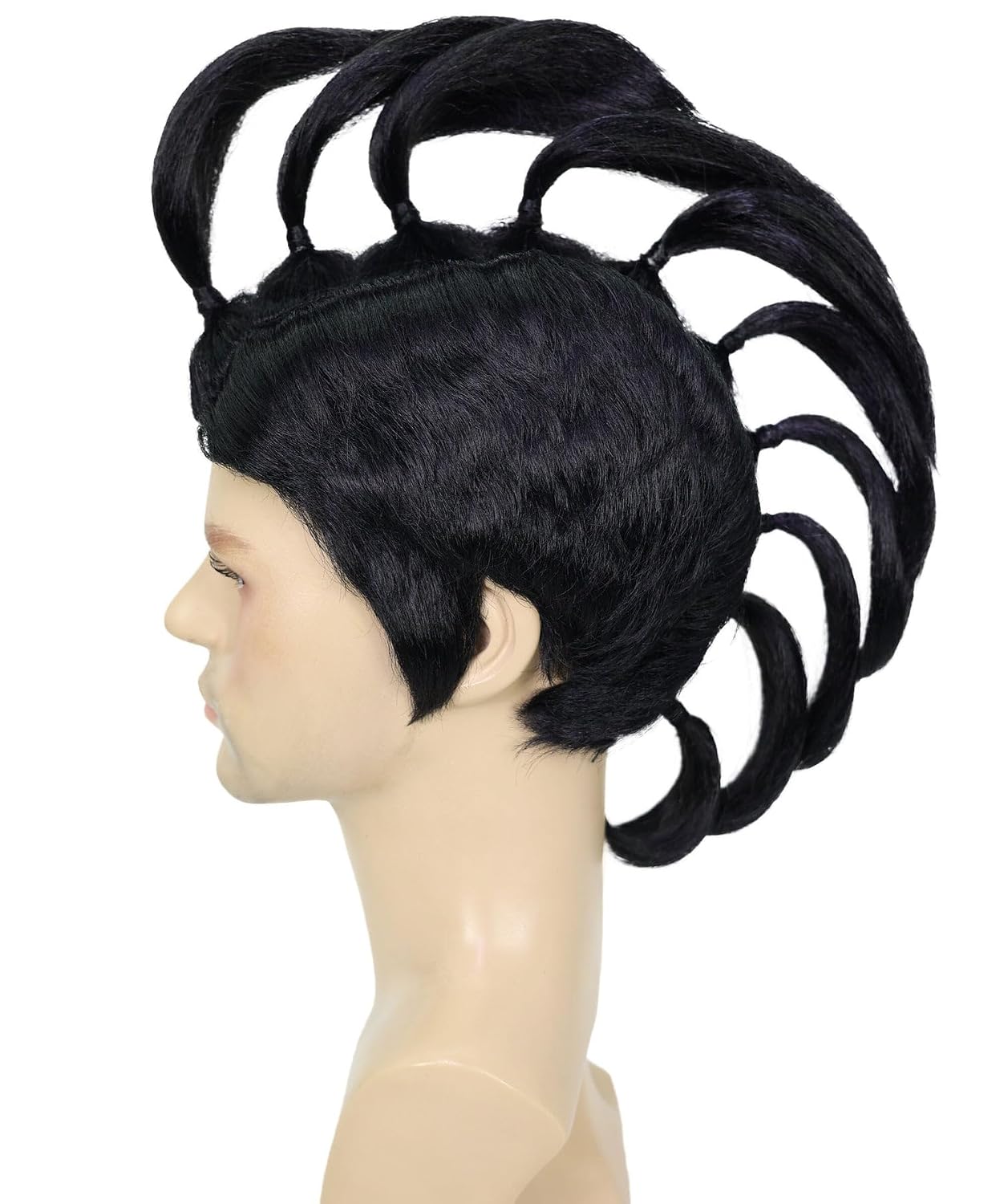 Adult Men’s Samurai Wig – Black Spiky Hairstyle Inspired by Punk & Warrior Looks | Bold Costume Hairpiece for Cosplay, Stage Battles & Action Themed Events