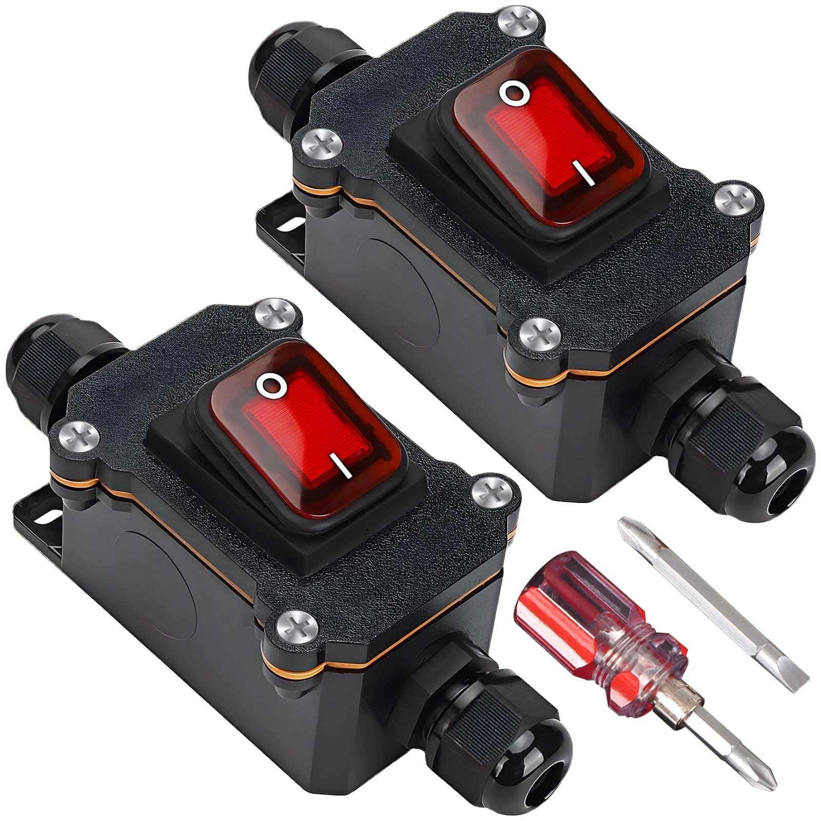12V 30A Waterproof Inline Switches IP67 DPST 4 Pin With Screwdriver