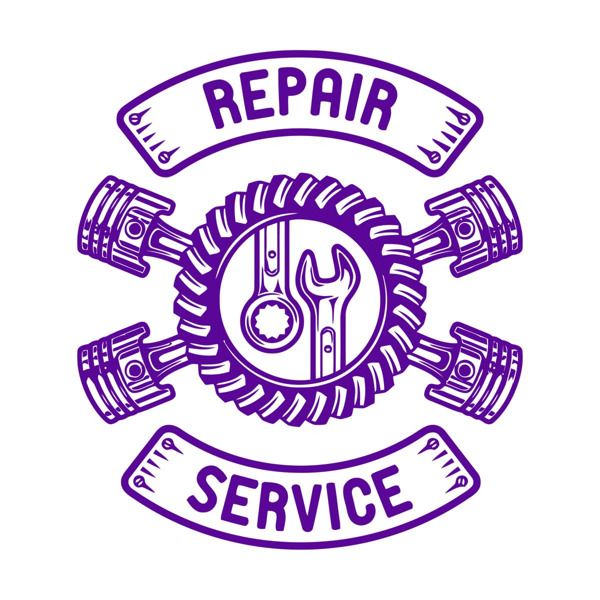 Car Repair Service Wall Sticker Auto Car Repair Store Decoration Car Tire Service Removable Car Workshop Logo Wall Decal Large - 70x78cm
