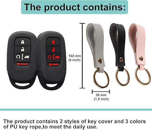 Miniatura 5 de 2 fundas de goma de silicona para llavero compatibles con (5 botones) 2022 2023 Honda Accord Civic HR-V CR-V Pilot Sport SI EX EX-L Touring