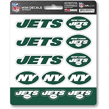 FANMATS 61130 NFL - New York Jets 12 Count Mini Decal Sticker Pack 5 x 6.25 in.- Great Gift for Sports Fans - Works On Hard Surfaces - for Homes, Cars, Trucks, SUVs.