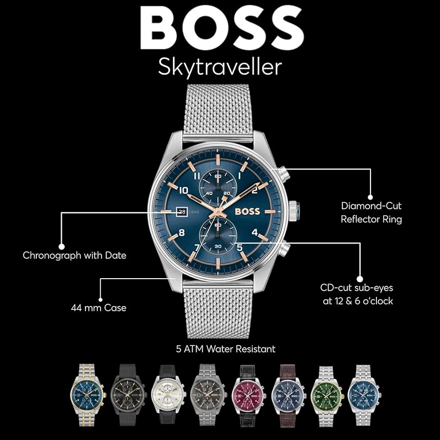 ☆彡 マリンゴールド BOSS GS-10☆彡 Amazon.com: BOSS Skytraveller Men's 44mm Quartz Chronograph Watch