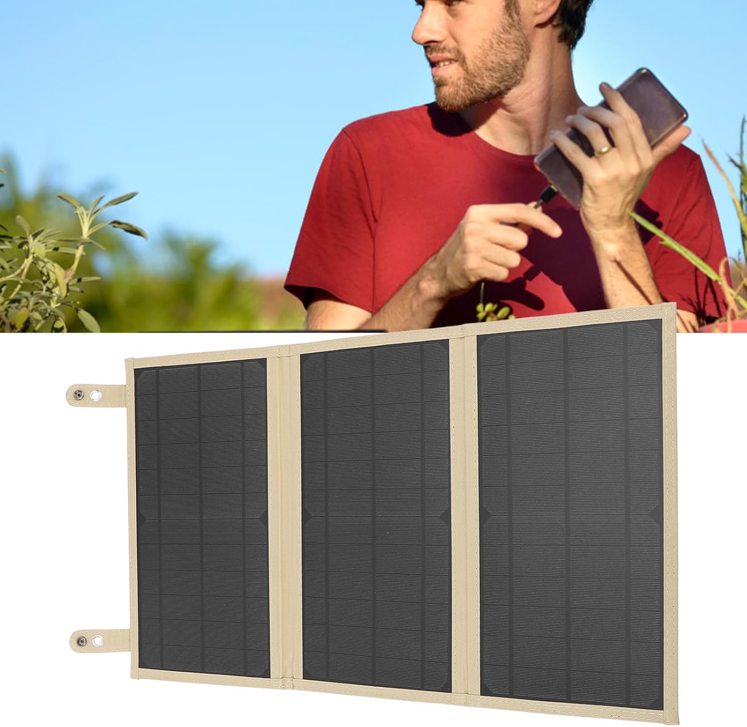Solar Panel Charger, 30w 18v Solar Panel Charger, Fast Charging Compact Foldable Solar Panel, for Cell Phone Tablet