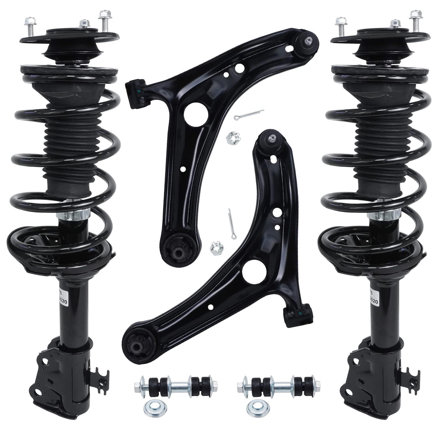 Detroit Axle - 6pc Front End Control Arms Kit for Toyota Echo 00-05, 2