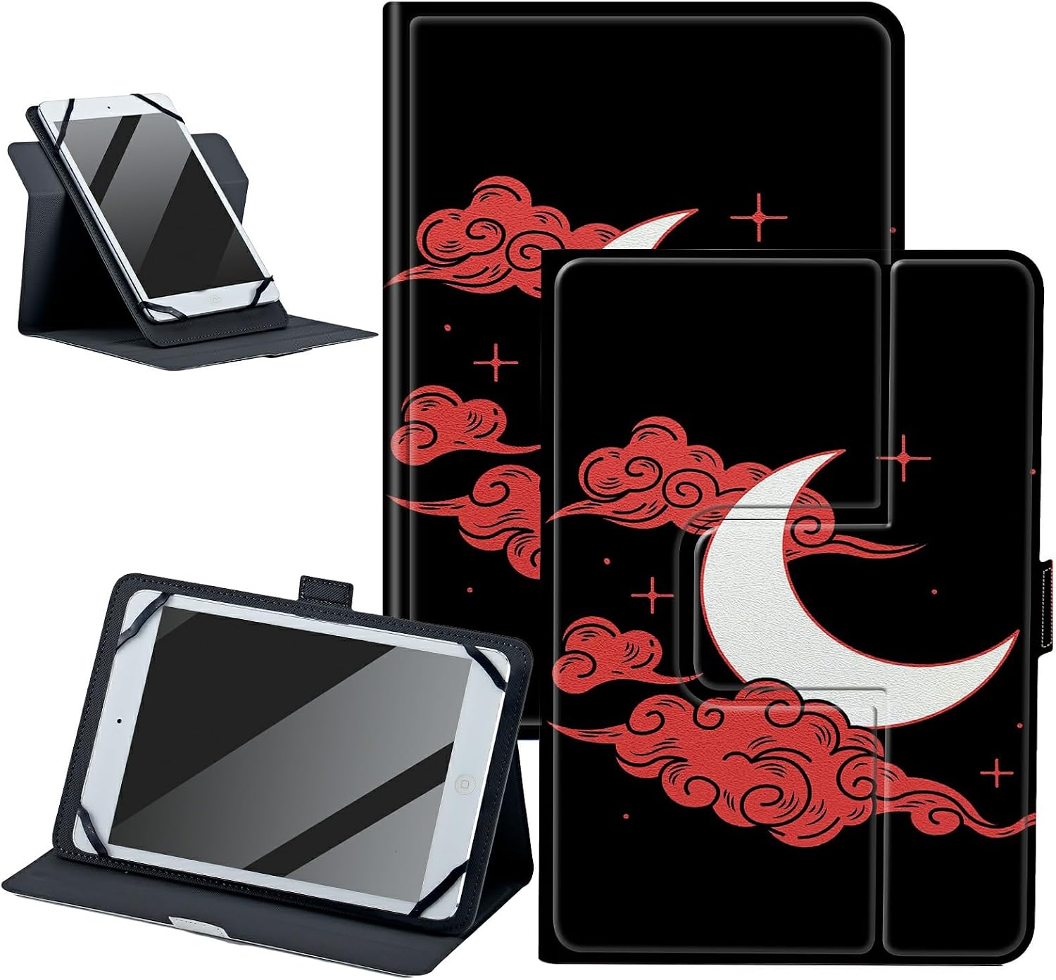 Pink Cloud Universal Case for 7-9 inch Tablet, 360 Degree Rotatable Adjustable Kickstand PU Leather Cover Case for All Kinds of 7.0-9.0 inch Android/iOS/Windows Tablet