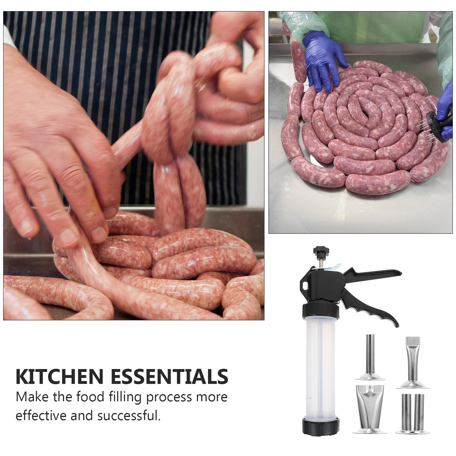 STOBAZA Insaccatrice Manuale Per Salsicce Di Attrezzi Per Imbuto Utile Per Produzione Di Salsicce Tubo Per Insaccatura Gadget Da Cucina