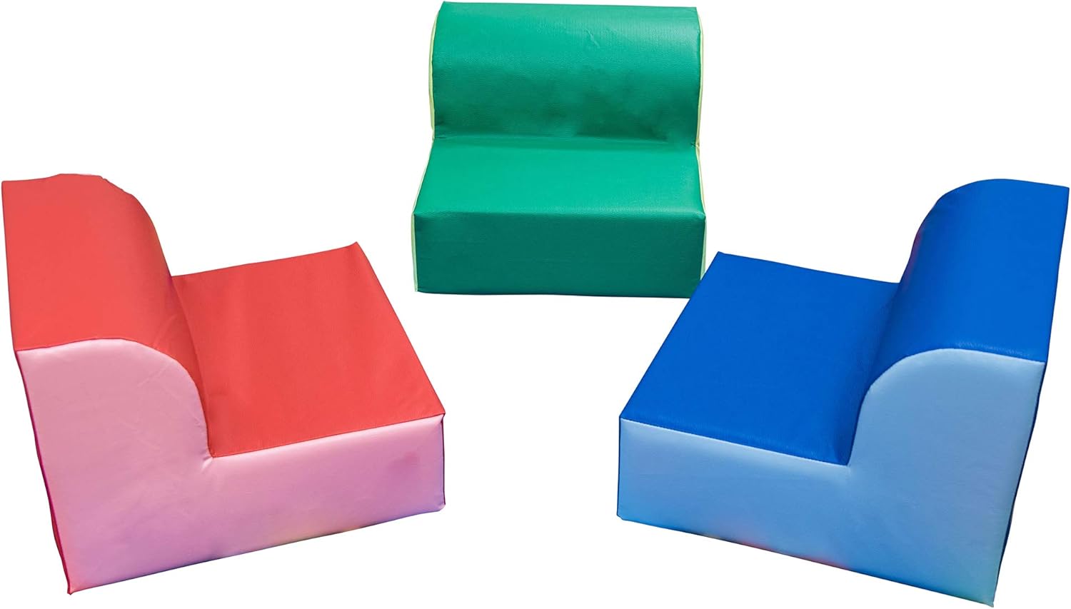 Children's Factory Library Trio, Set-3 Kids Chairs, Red-Blue-Green, CF322-388, Toddler Flexible Seating Classroom Furniture for Preschool or Daycare Green/Blue/Red Children's