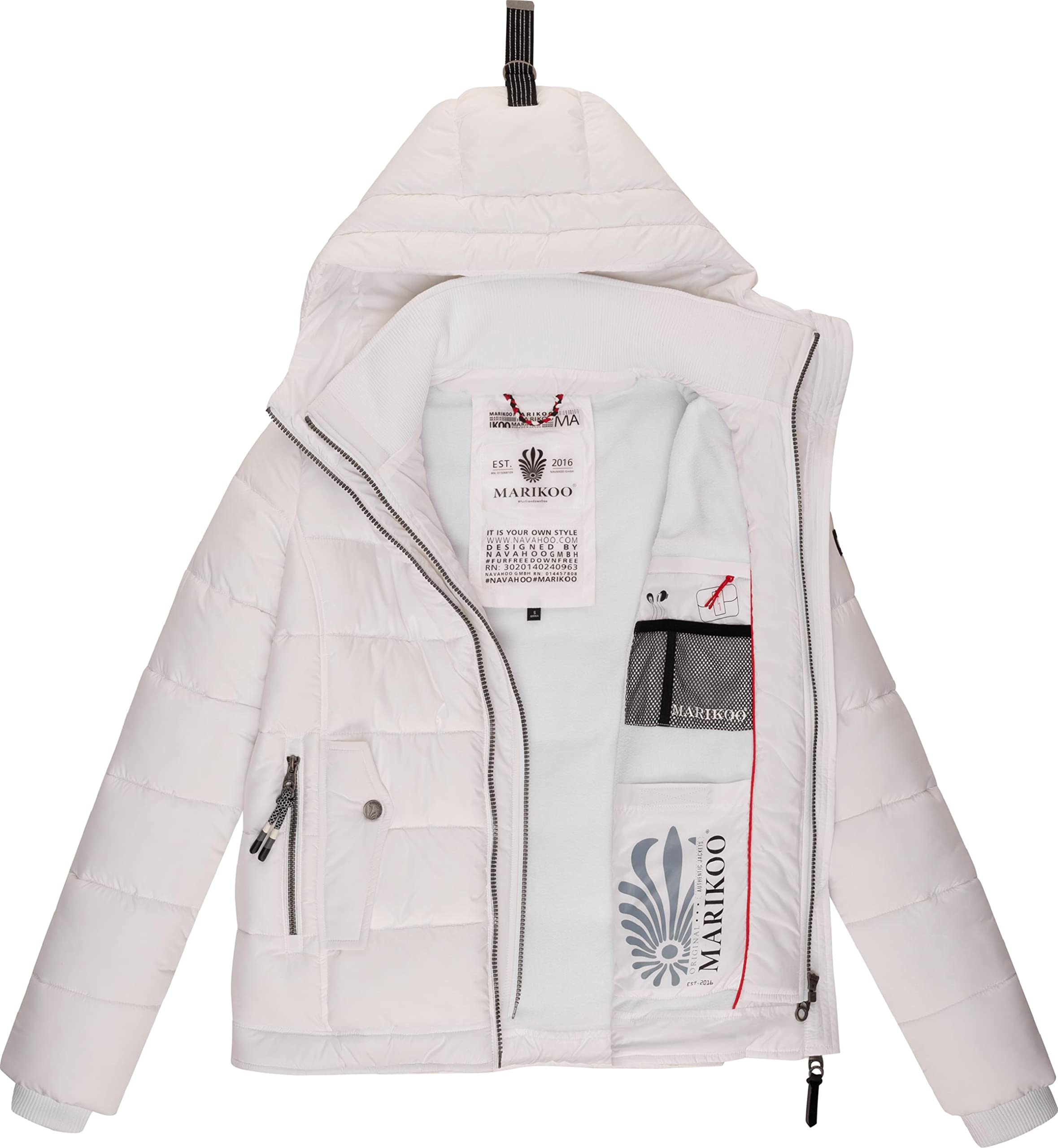 MARIKOO Damen warme Winter Steppjacke mit Kapuze Taisaa Prc XS-3XL