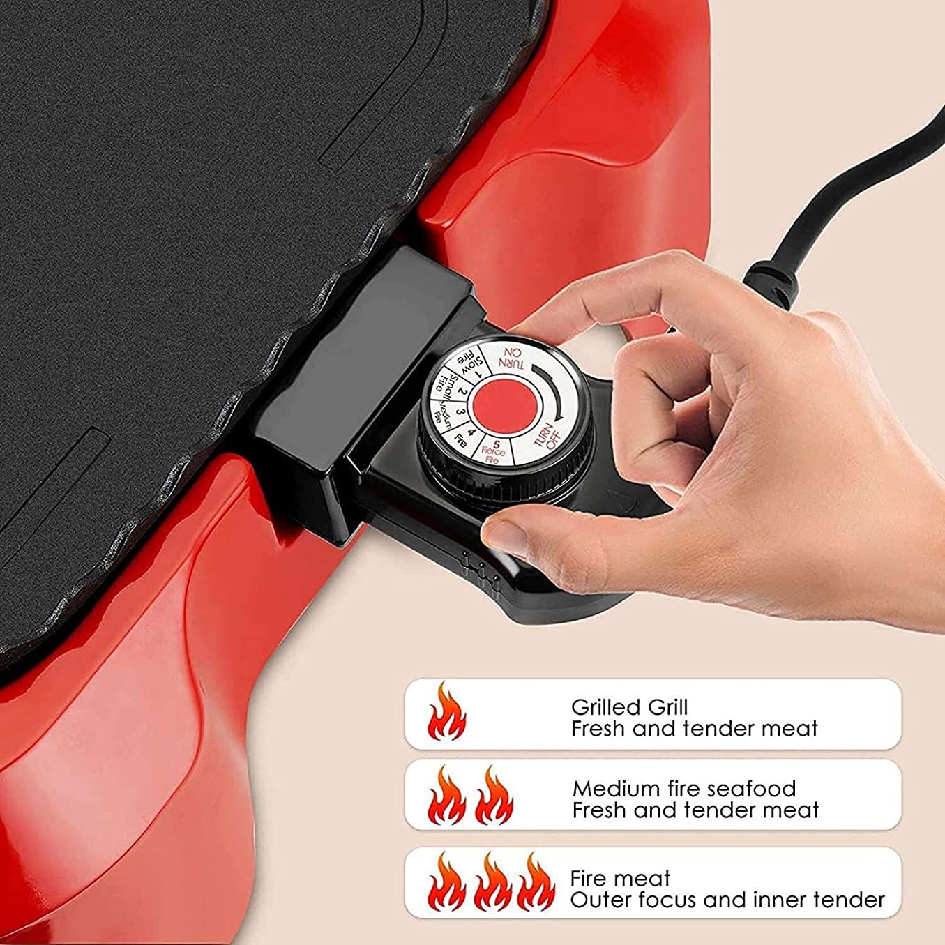 Parrilla Eléctrica Plancha de Asar Parrilla eléctrica multifunción sin Humo para Olla Caliente, Barbacoa 2 en 1, Olla para Hornear de Limpieza extraíble, Control de Temperatura Dual Separado LSDRA