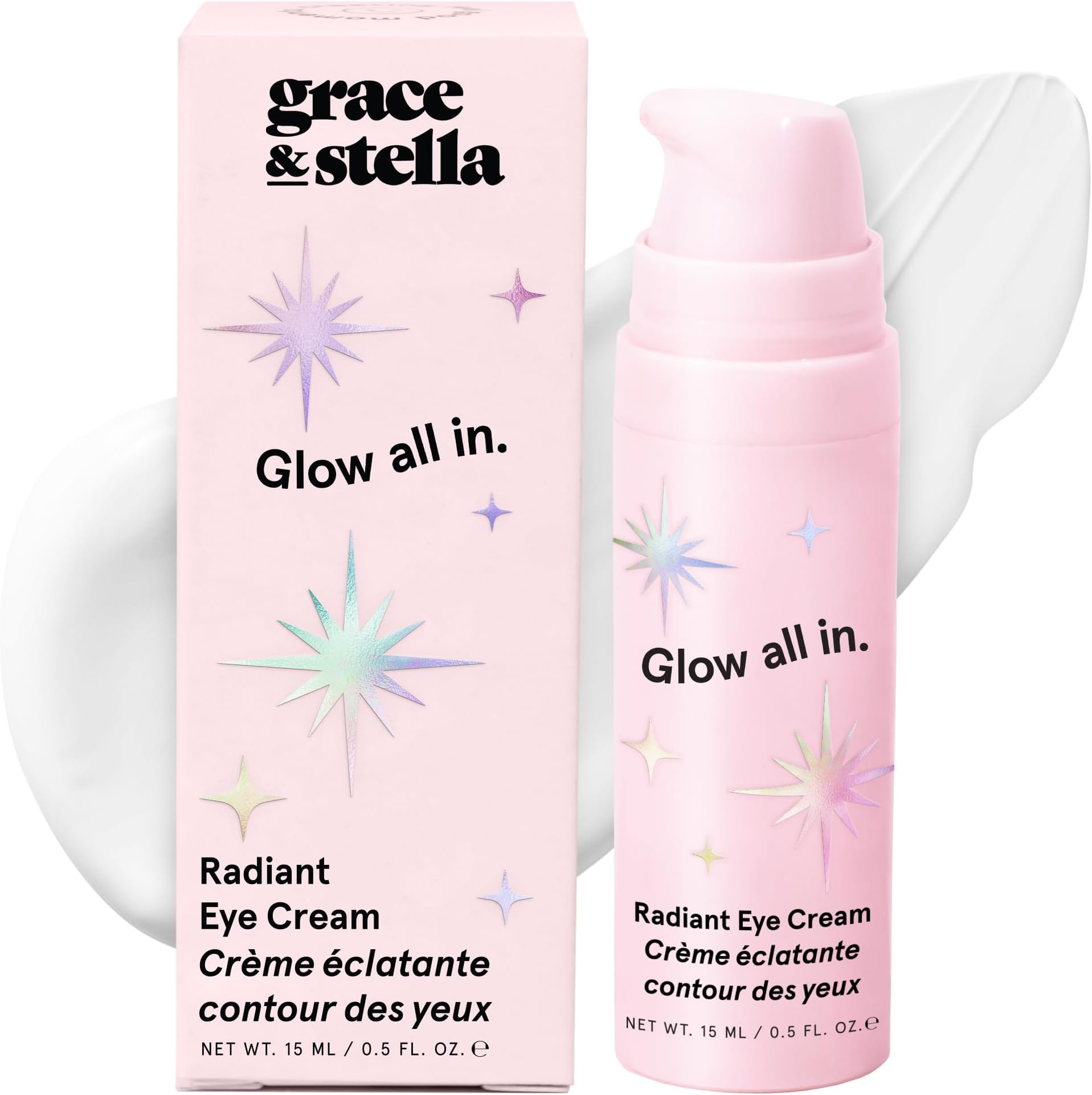 grace & stella - GLOW LIKE YOU HAVE SLEEP 8 HOURS - Wake up tired eyes with our caffeinated eye cream for dark circles. This powerful formula fights dark circles and bags under