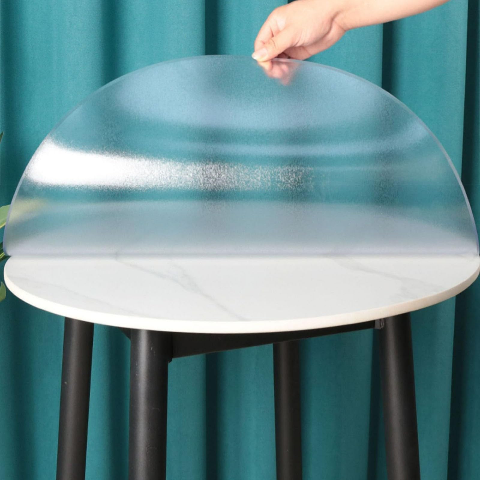 Round Clear Tablecloth PVC Transparent Table Protector Dining Tables Matte 1.5mm thick Heat Resistant Wipeable Waterproof Desk mat Carpet Floor Protector Office Chair Mat Diameter 75cm/29.25in