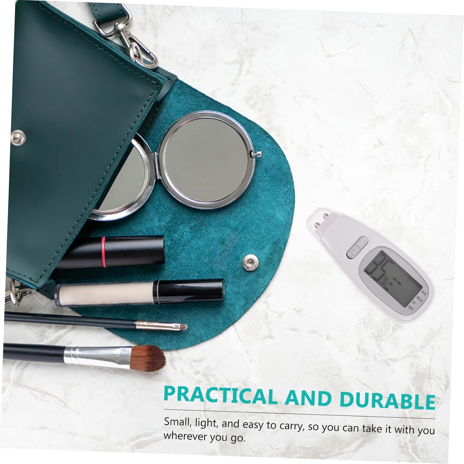 1Set Skin Moisture Tester and Oil Analyzer Pen Compact Facial Hydration with Backlit Display Easy Operation Skin Analyzer for Go Moisture and Oil Testing