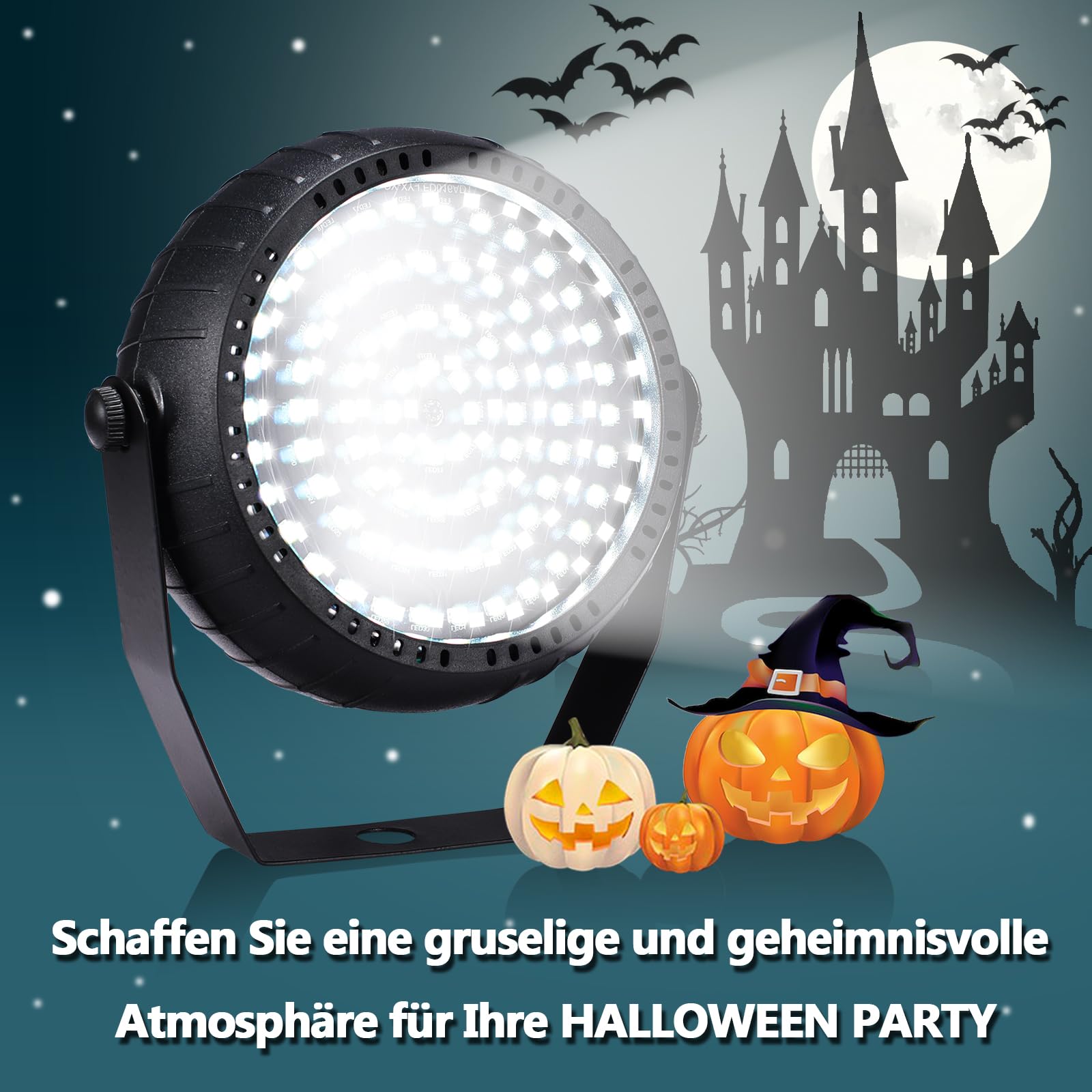 Telbum Stroboskop Halloween Weiß Stroboskoplichter mit Fernbedienung Superhell 78 LEDs Strobe Lights Sound Aktiviert am besten für Zimmer Bühne Party Tanz Hochzeit (Plug-In)