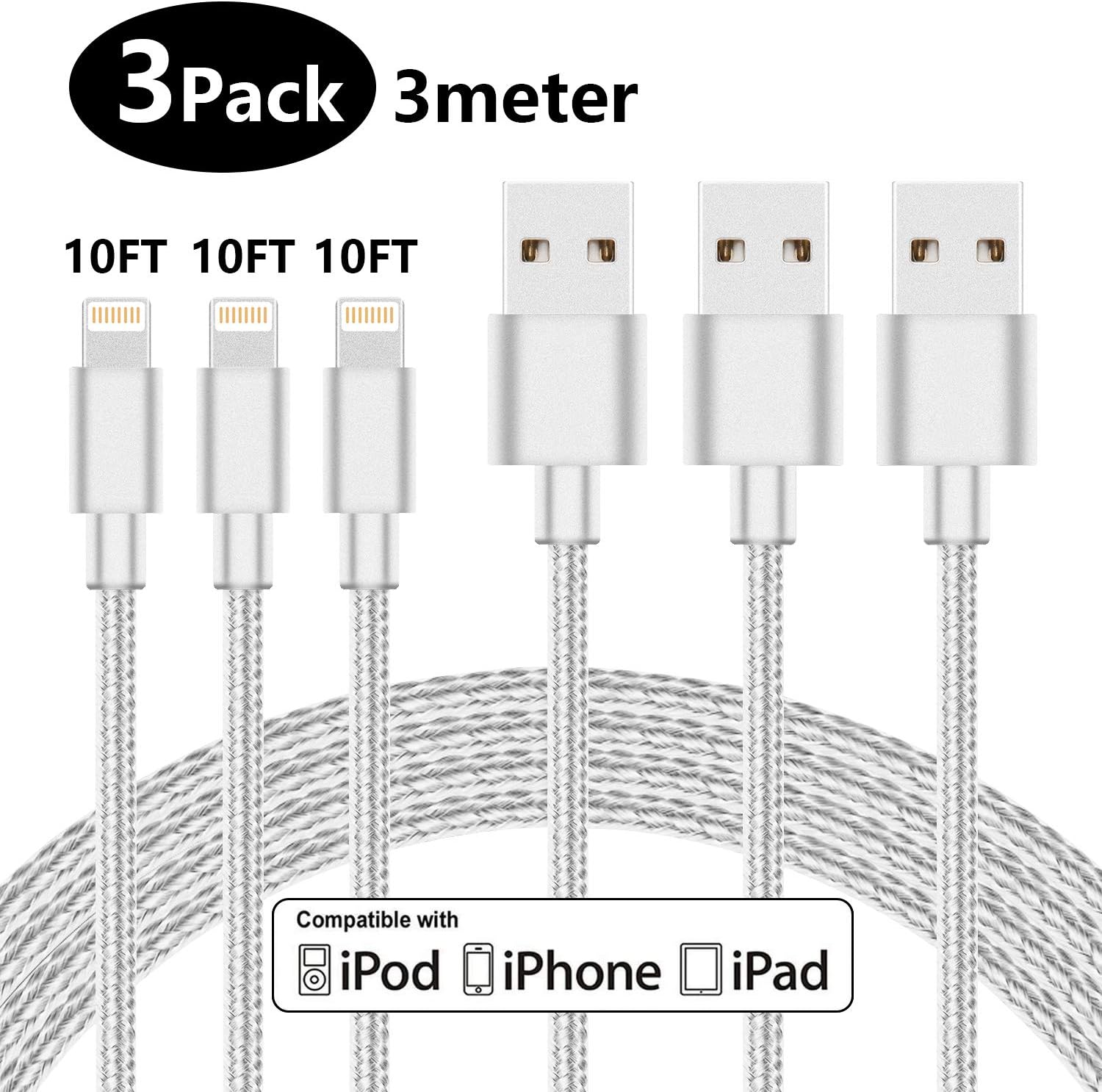 LINKPIN Nylon Braided Lightning Charging Cable for iPhone