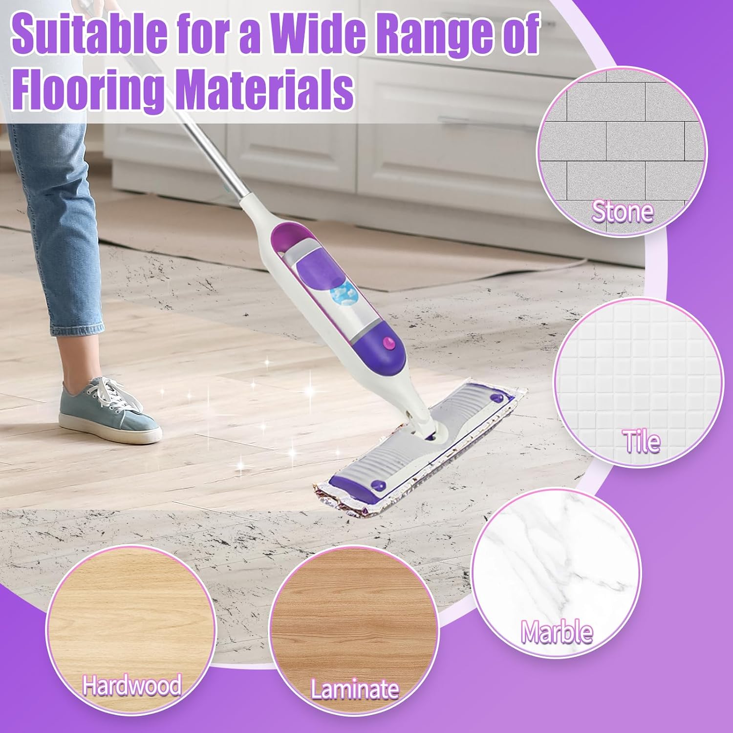 60 Count Disposable Pads for Swiffer Power Mop,Replacement for Swiffer Mopping Pads Refills Compatible with Swiffer Power Mop Pads,Multi-Surface Safe on All Finished Floors Cleaning