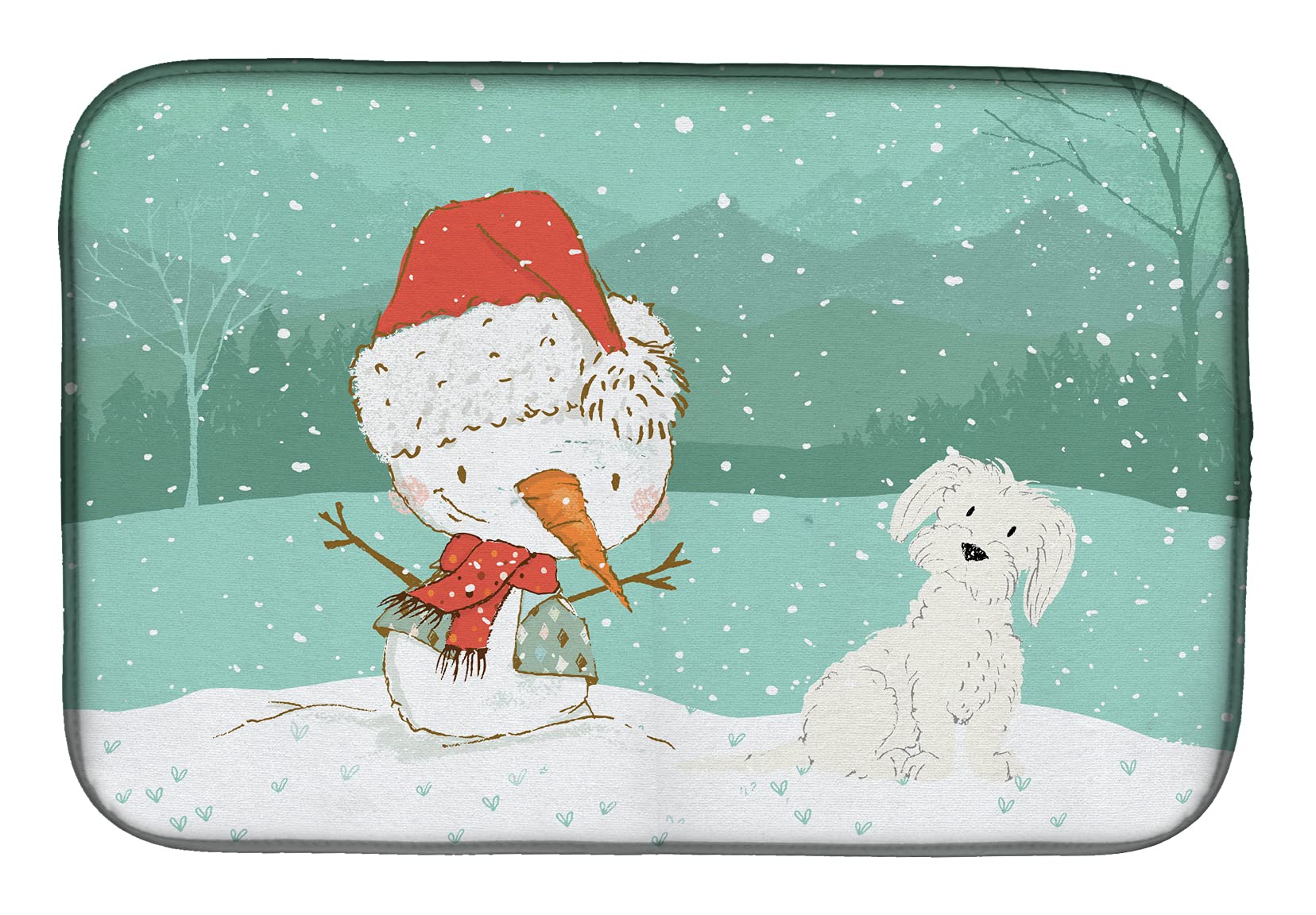 Tapis d'évier maltais de Noël Ck2094ddm, idée cadeau pour les fêtes