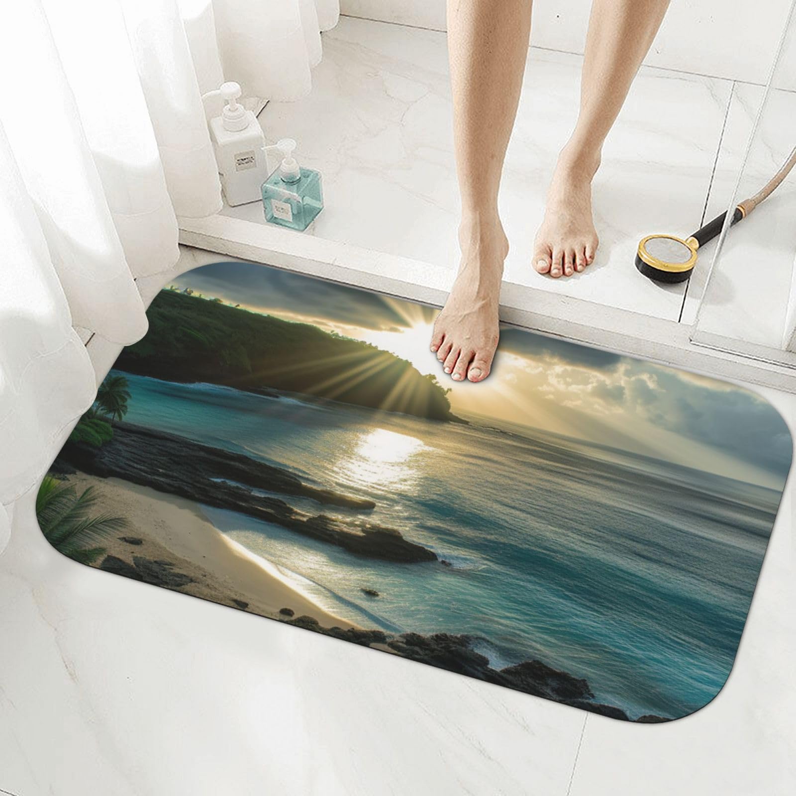 Tapis de bain en diatomite contre les sols mouillés de douche
