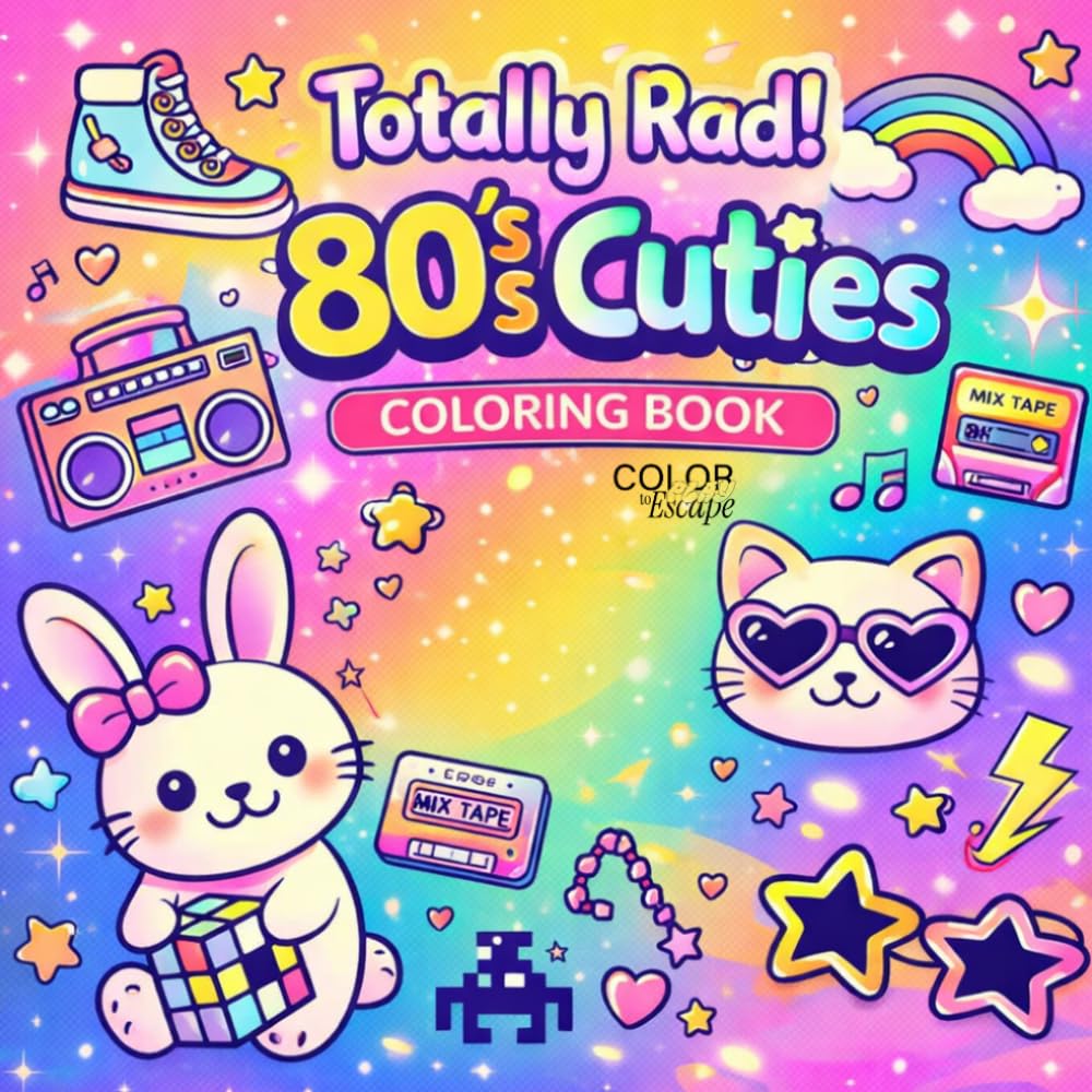 Totally Rad! 80’s Cuties: Coloring Book