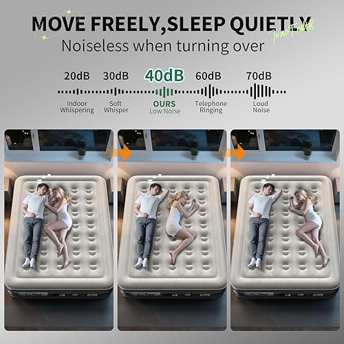 Miniatura 7 de InnoTruth Colchón de aire Queen con bomba integrada, colchón inflable colchón hinchable, ganador del premio Family Choice Award, 18" colchones 18"