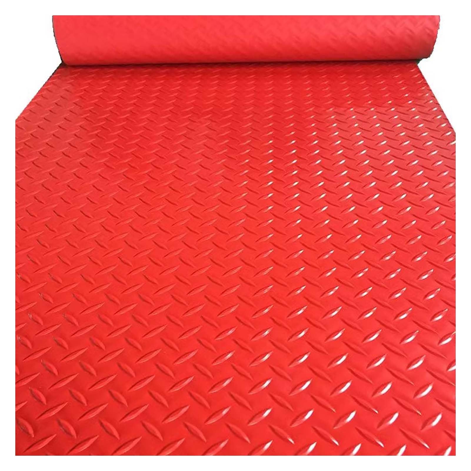 Rouleau sol vinyle épais relief diamant rouge 100x450cm