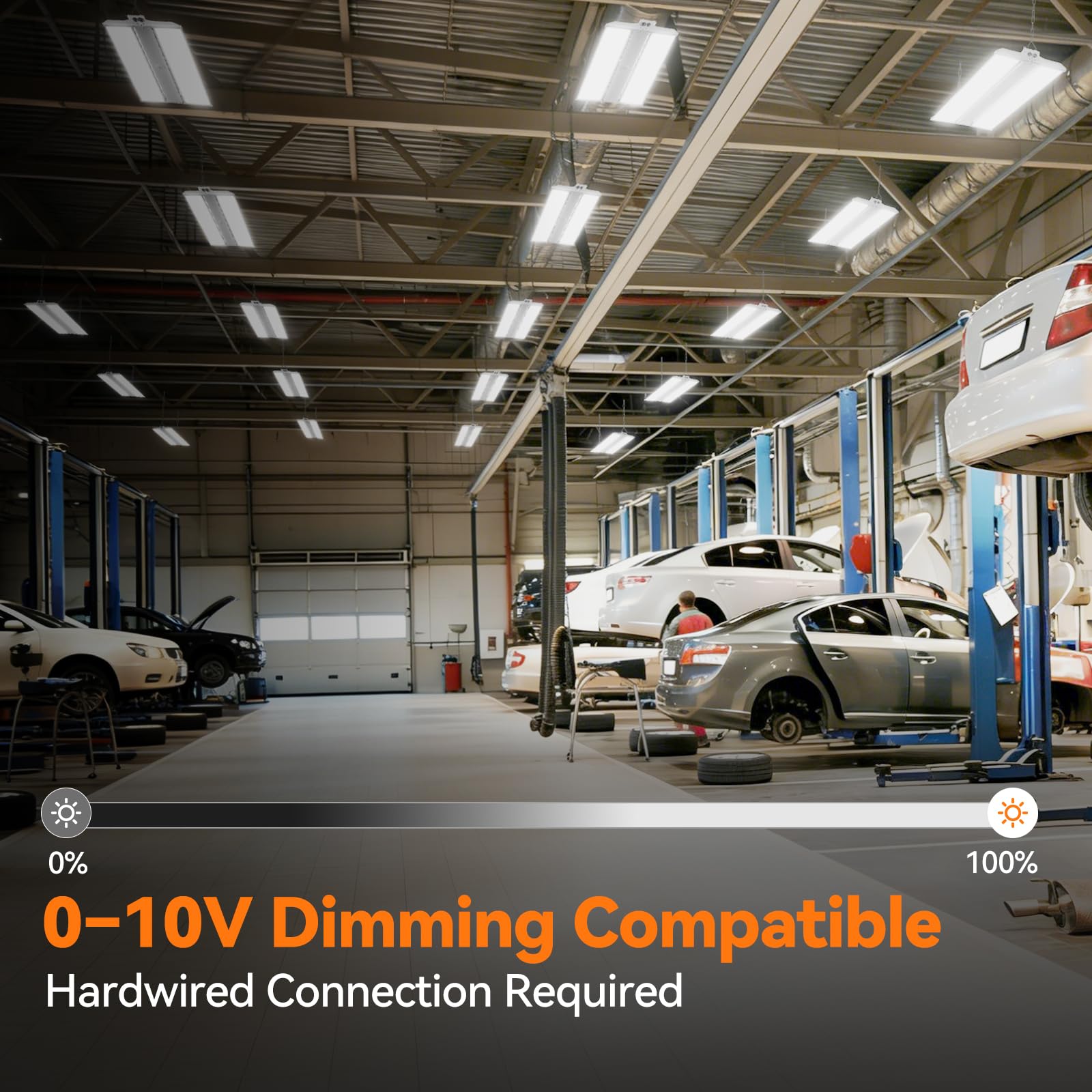 24-Pack 3FT 300W Linear High Bay Shop Lights 45000lm 6000K 5000K 4000K Switchable 0-10V dimmable 100-277V Adjustable Tilt — view 6